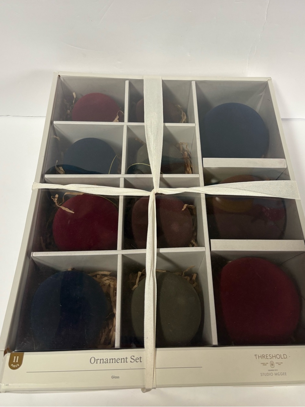 Brand New Threshold Studio McGee Velvet Ornament Set- 11 Ornaments